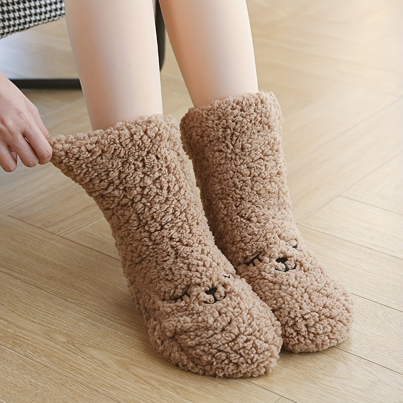 Cozy Fuzzy Socks Non Slip Women's Mid Tube Stockings