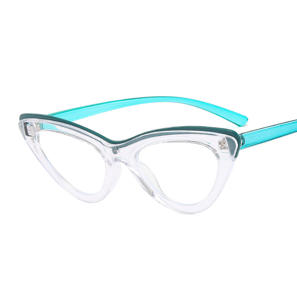 Cat's Eye Frame Glasses Thin Temple Frame Colorful Decorative Glasses