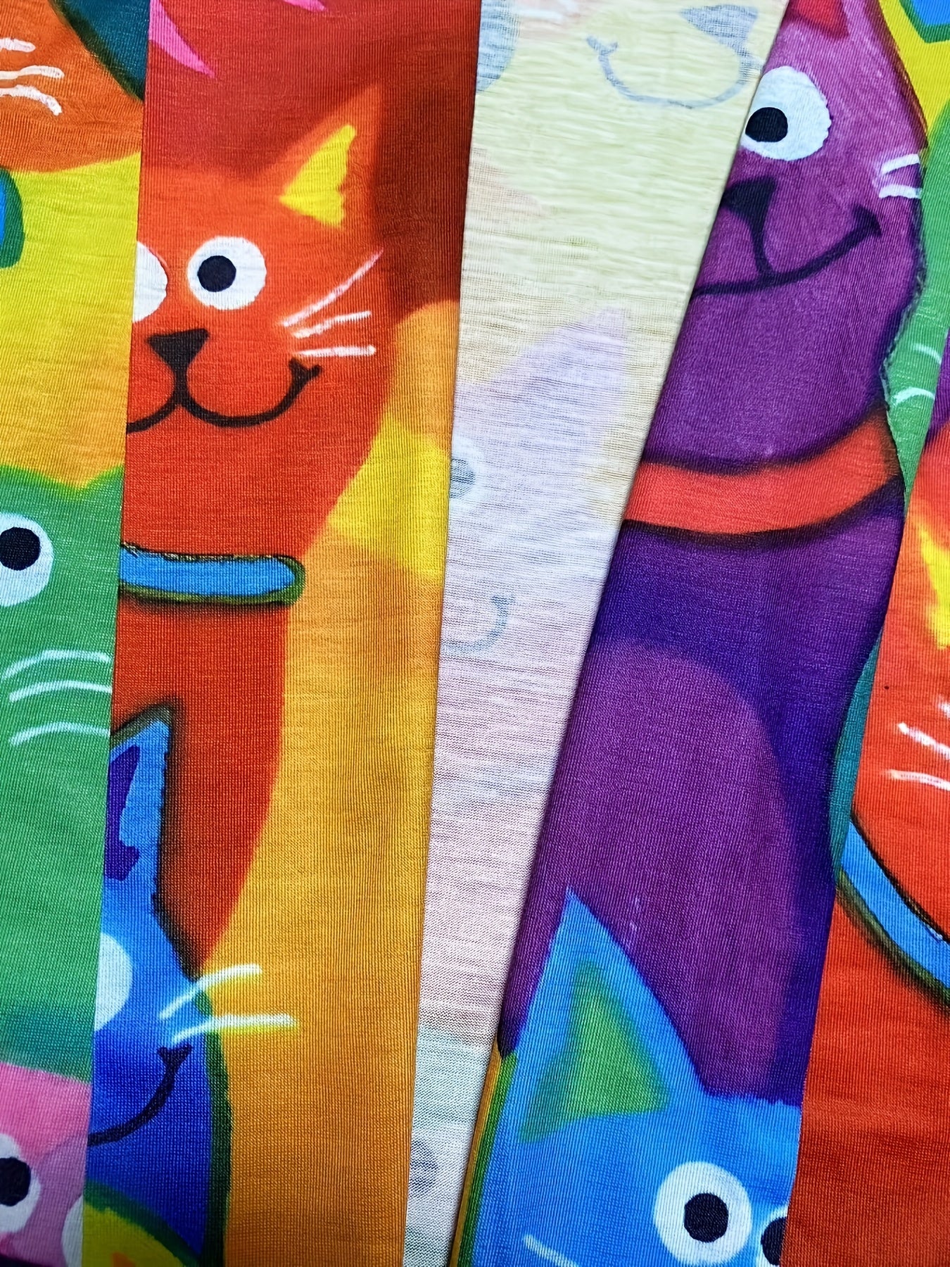 Cat Print Long Sleeve Open Front Cardigan