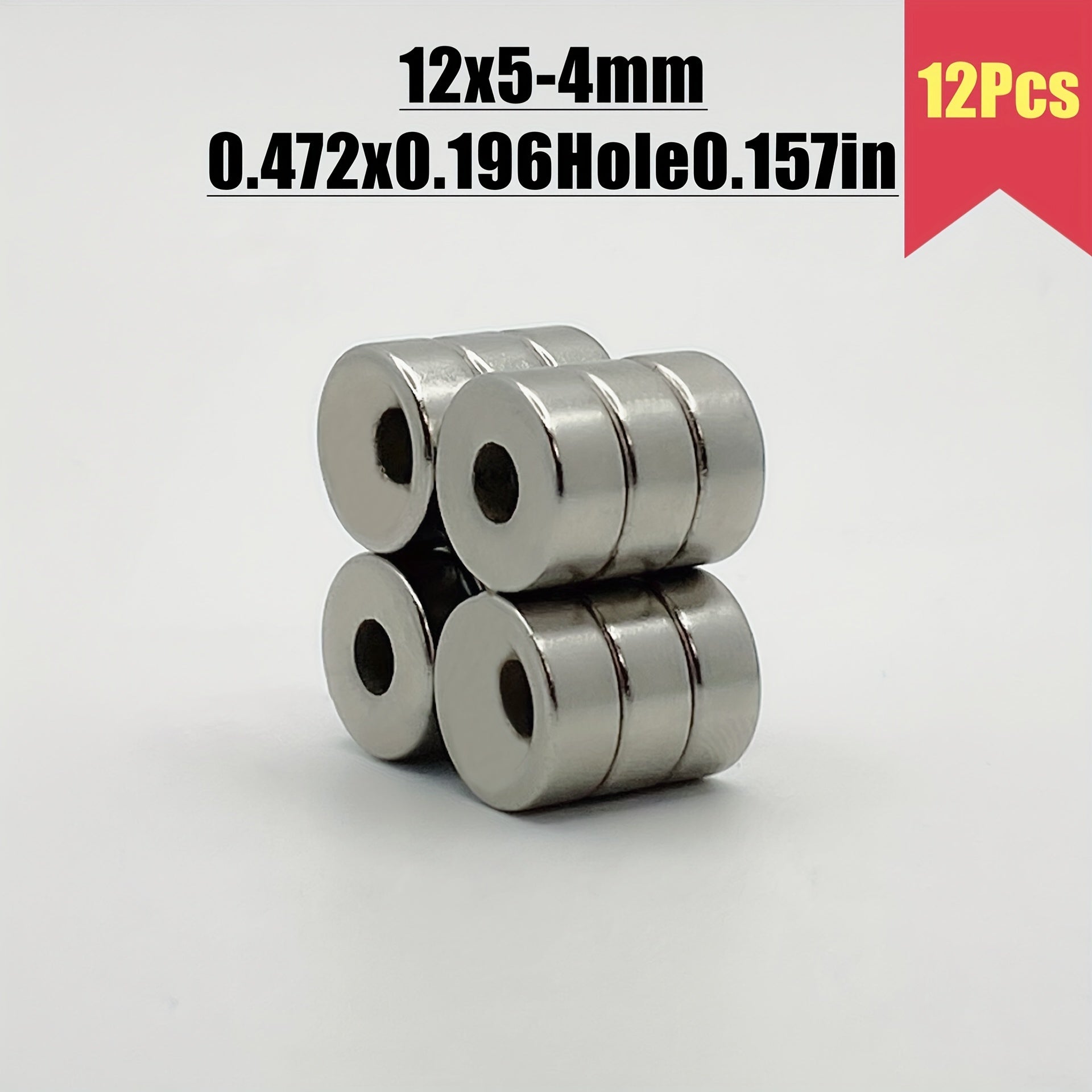 120pcs 12x5 Hole 4mm Strong Magnet With Holes
