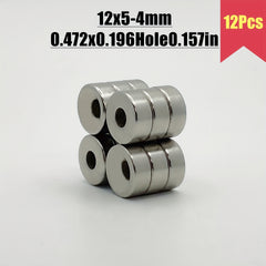120pcs 12x5 Hole 4mm Strong Magnet With Holes