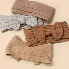 4pcs Jacquard Bow Wide Brim Headband for Infant Toddler Baby