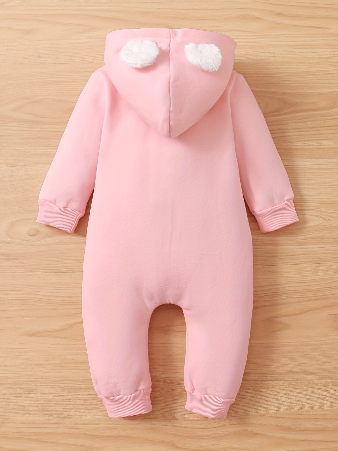 Infant Cloud Print Jumpsuit w/ Bear Ears Hood & Pocket - Newborn Baby Gift