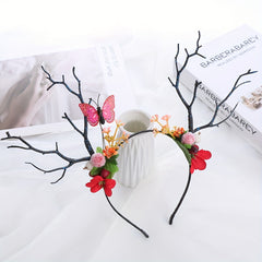 Girl's Branch Elk Headdress Christmas Party Hair Hoop