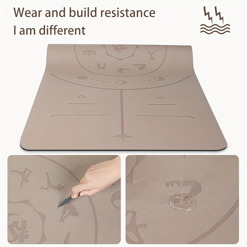 Frosted Rubber Yoga Mat w/ Guide Line for Yoga Pilates Fit