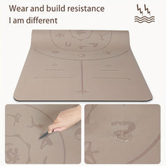 Frosted Rubber Yoga Mat w/ Guide Line for Yoga Pilates Fit