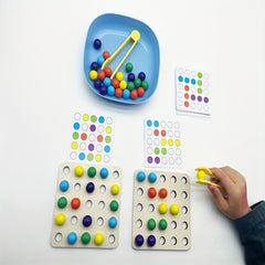 Wooden Bead Clip Game Math & Number Learning Activity