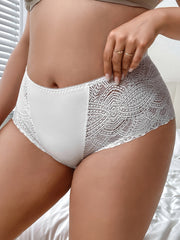 Romantic Panty Women's Plus Contrast Lace Breathable Brief