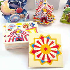 16pcs 3D Paper Puzzle Games for Kids - Educational Farm Castle Ocean Clown