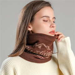 Plush Warm Knit Infinity Scarf Women's Neck Protection Scarf
