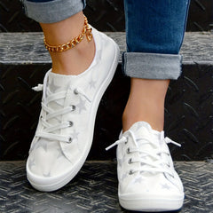 Star Pattern Skate Shoes Lace Up Lightweight Running Shoes Women's