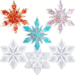 3pcs Christmas Snowflake Resin Mold Set Big Snowflake Silicone Molds For Resin