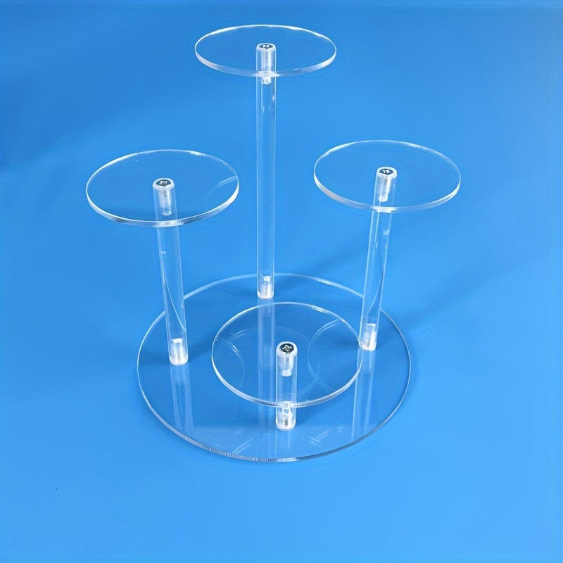 4-Position Acrylic Doll Display Stand, Transparent, Collectible Toy Holder