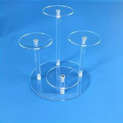 4-Position Acrylic Doll Display Stand, Transparent, Collectible Toy Holder