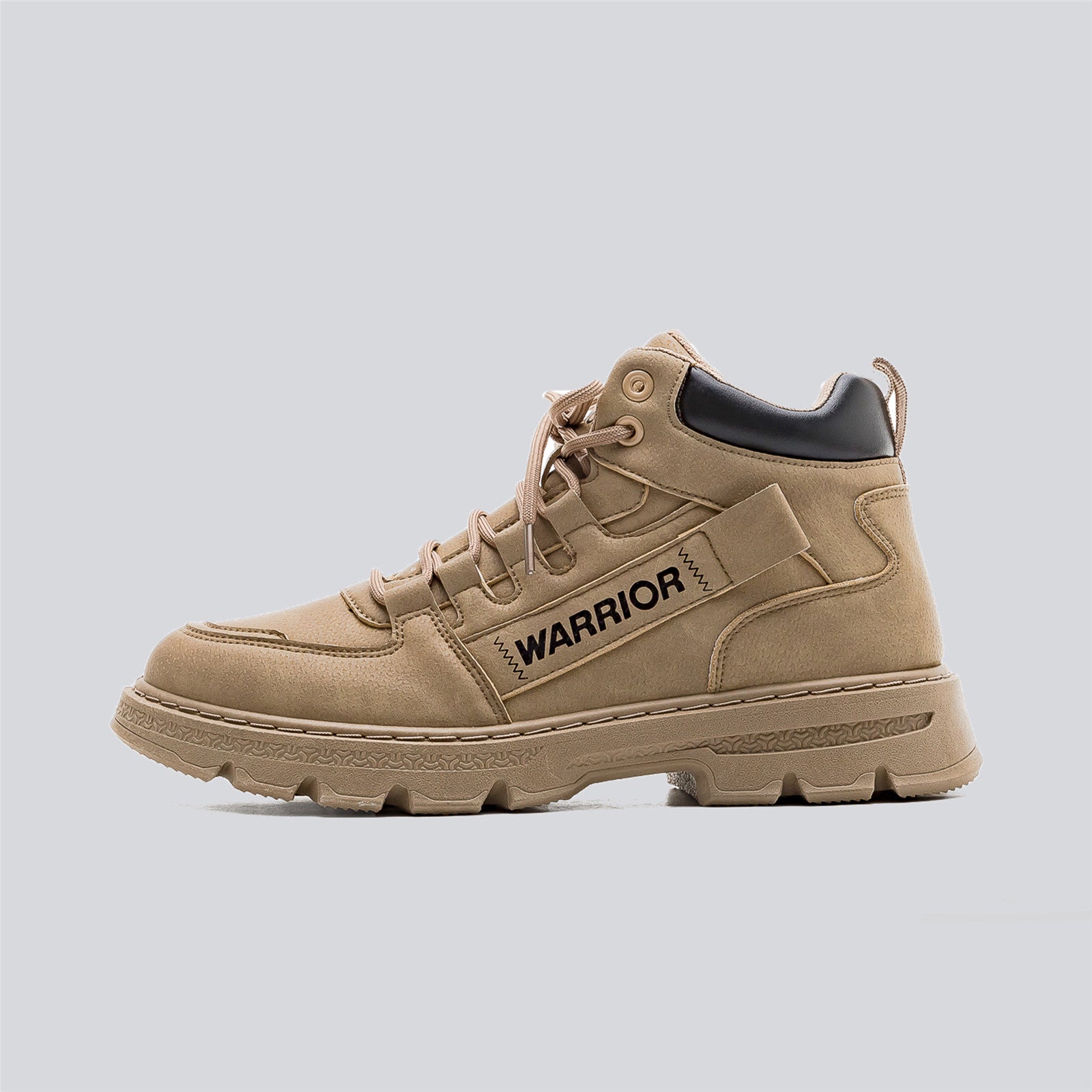 Warrior Men's Letter Patch Lace Up Casual Ankle Boots