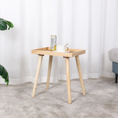 Solid Wood Rattan Legs Side Table for Living Room Bedroom Office