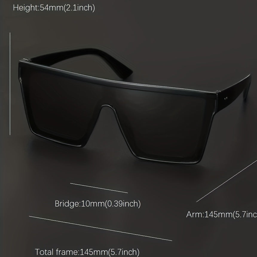 Oversized Flat Top Sunglasses Y2K Rivet Square Frame Glasses UV400