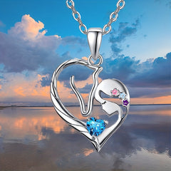 Girl's Girly Horse Heart Zircon Pendant Necklace, Perfect Gift