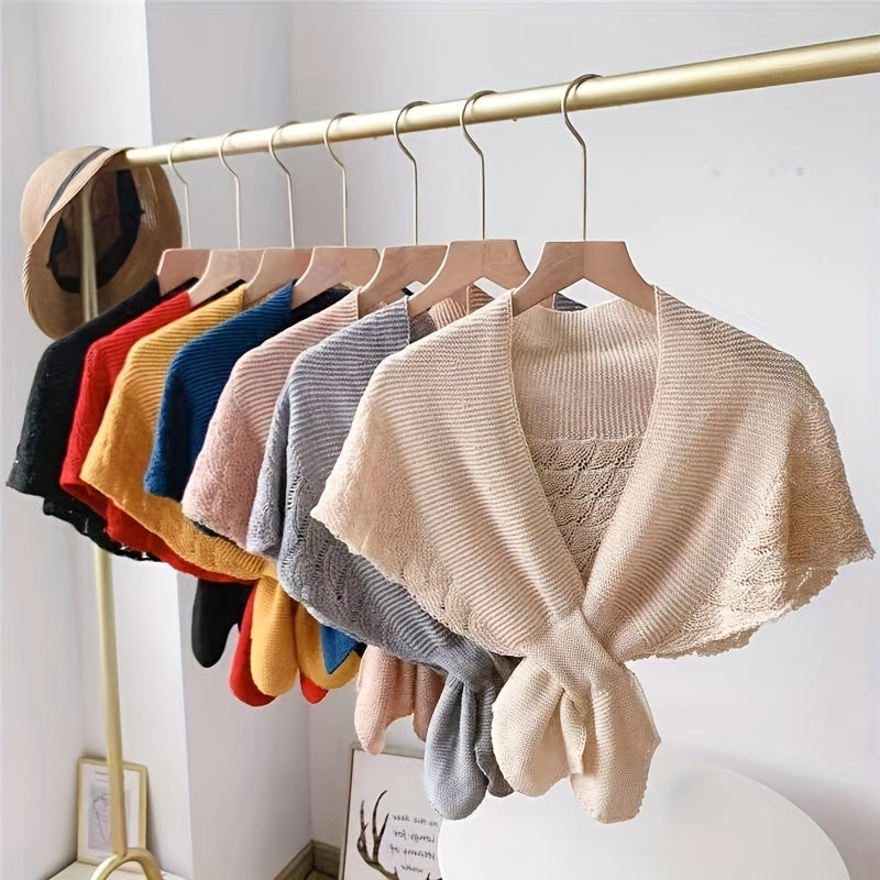 Ruffle Shawl Knitted Warm Cape Women Coldproof Scarf Cloak Cardigan