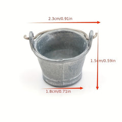 1:12 Doll House DIY Mini Alloy Bucket Ornaments