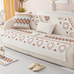 Bohemian Velvet Sofa Slipcover Geometric Sofa Cover