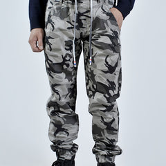 Men's Camo Cargo Pants Elastic Waist Casual Trousers