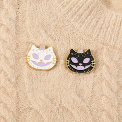 Enamel Pumpkin Cat Retro Halloween Brooch Funny Pin Jewelry