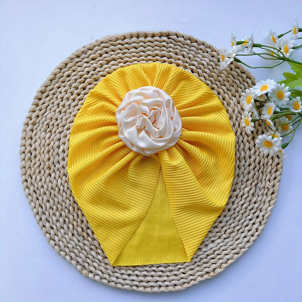 Soft Elastic Baby Flower Hat for Girl