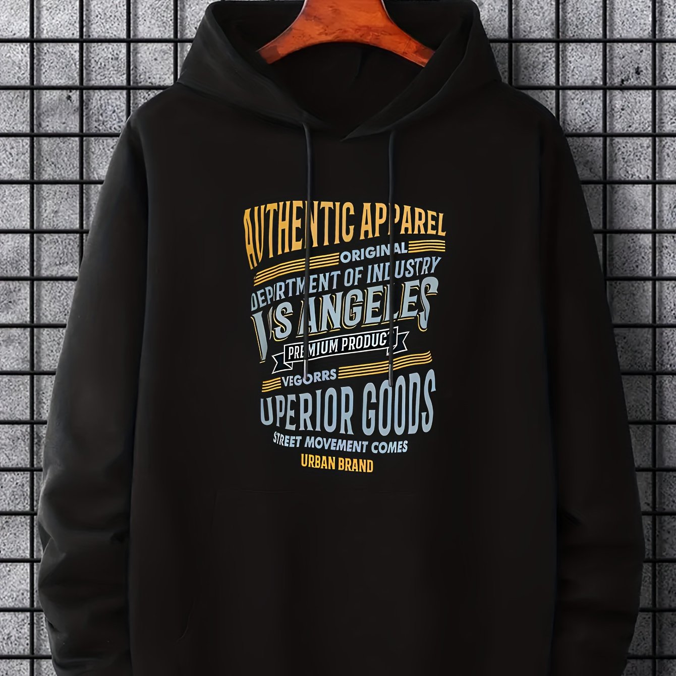 Men's Letter Print Hoodie Casual Stretch Breathable Sweatshirt