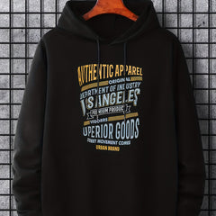 Men's Letter Print Hoodie Casual Stretch Breathable Sweatshirt