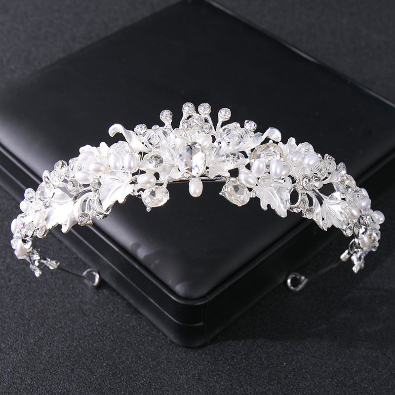 Bridal Tiara Wedding Tiara Silver Crystal & Pearl Hair Accessories
