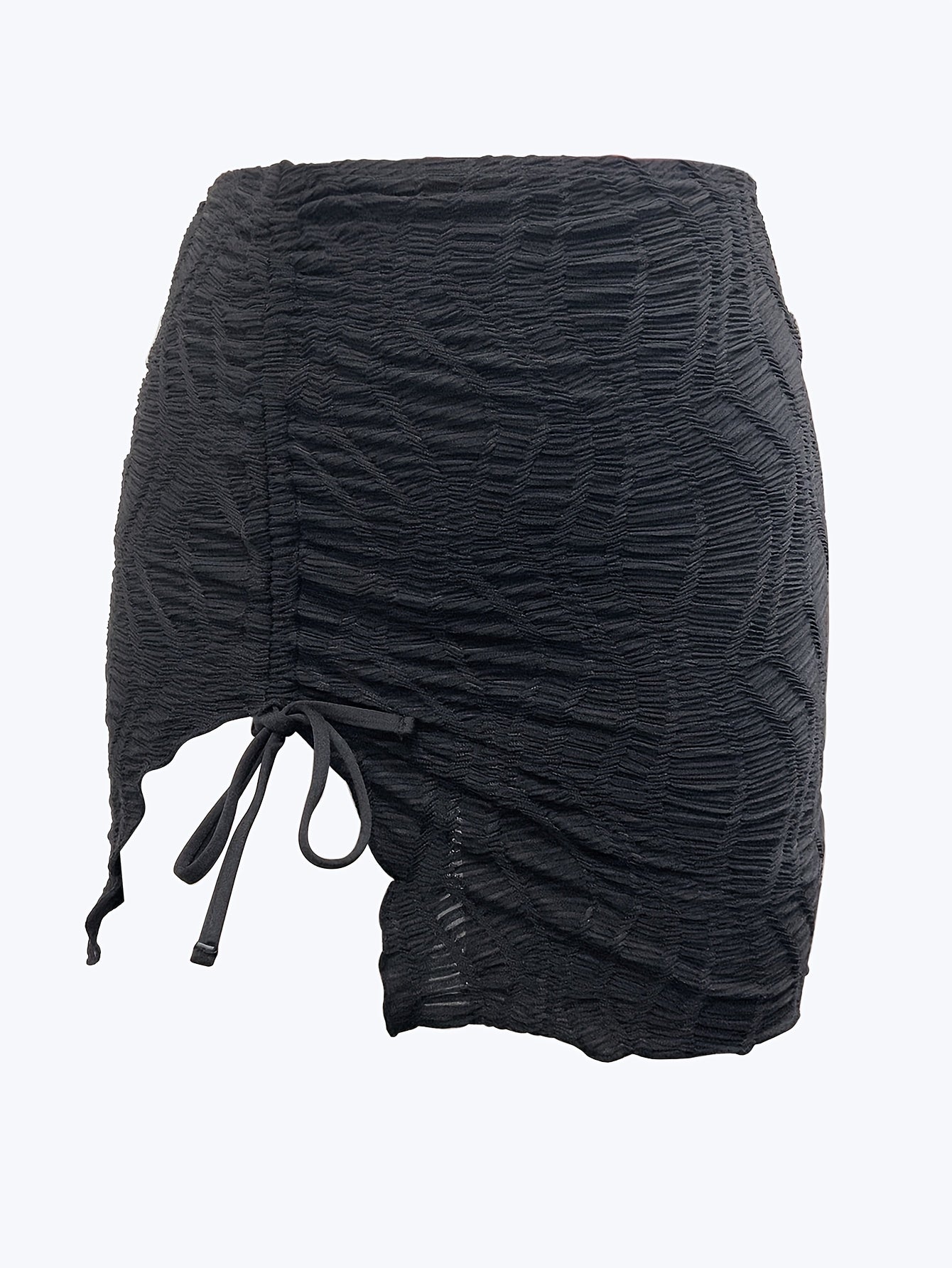 Split Side Ruched Texture Wrap Beach Cover Up Stretchy Cover Up Skirt