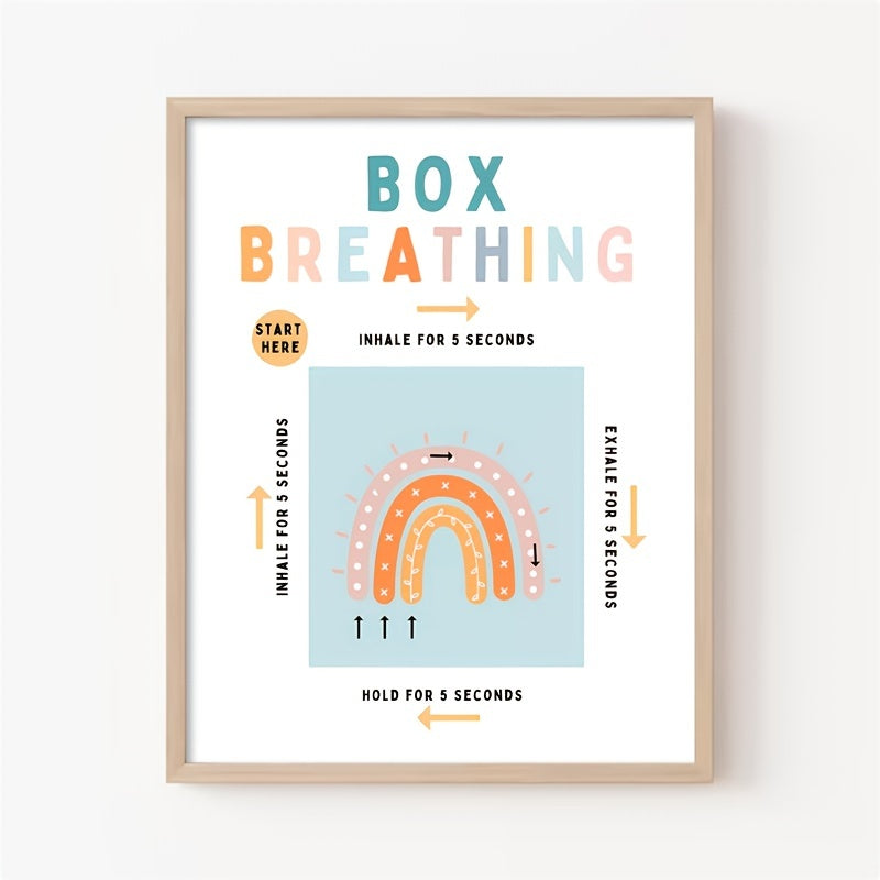Square Breathing Poster for Therapy Office Decor