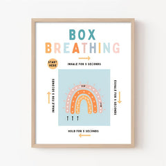 Square Breathing Poster for Therapy Office Decor