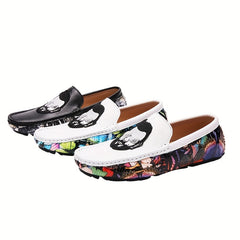 Men's Graphic Moccasin Loafer Shoes Non-slip Slip On Shoes