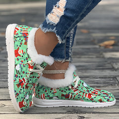 Women's Christmas Snow Boots Winter Plush Comfort Warm Flats