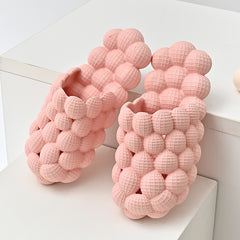 Women's Solid Bubble Slides Closed Toe Anti Skid Slippers