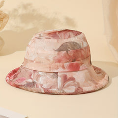 Flower Embroidery Bucket Hat Lightweight Thin Breathable Summer Sun Hats