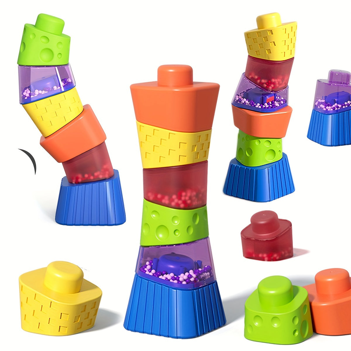 Montessori Baby Stacking Blocks Colorful Sensory Toy