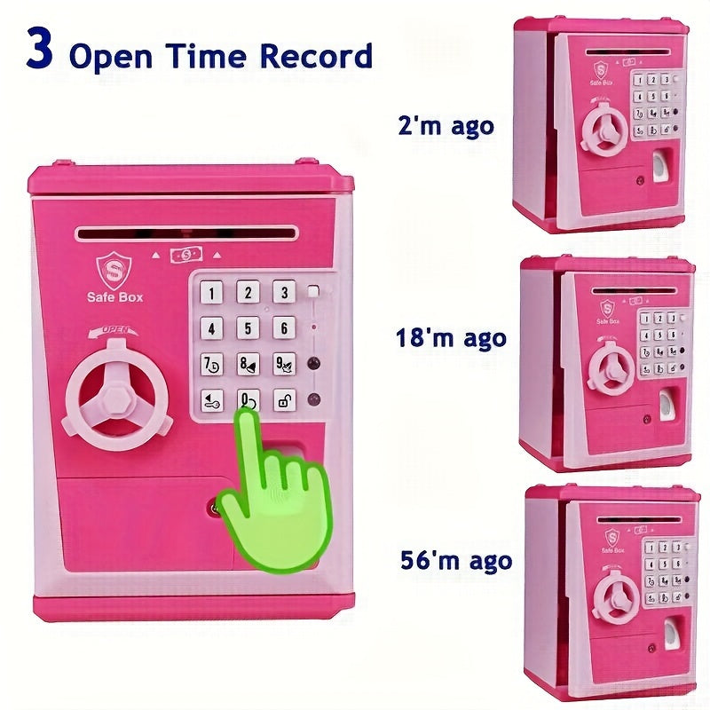 Kids Fingerprint Security Bank ATM Real Money Savings Gift