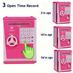 Kids Fingerprint Security Bank ATM Real Money Savings Gift