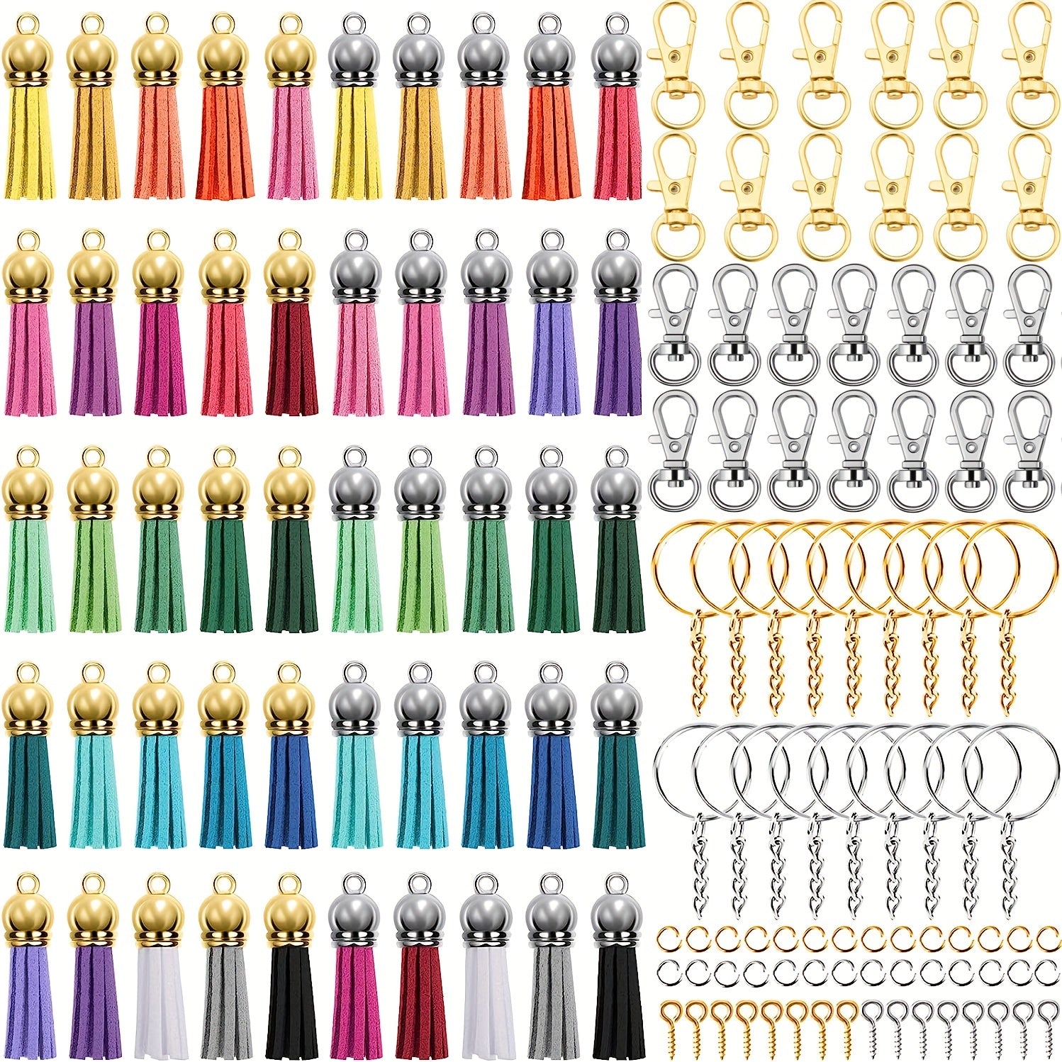 350pcs DIY Keychain Fringe Set for Crafts Christmas Halloween