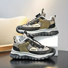 Boy's Durable Sports Shoes Slip Resistant Lace Up Sneakers