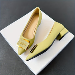 Metallic Decor Flat Shoes Slip On Point Toe Low Shallow Mouth Soft Shoes