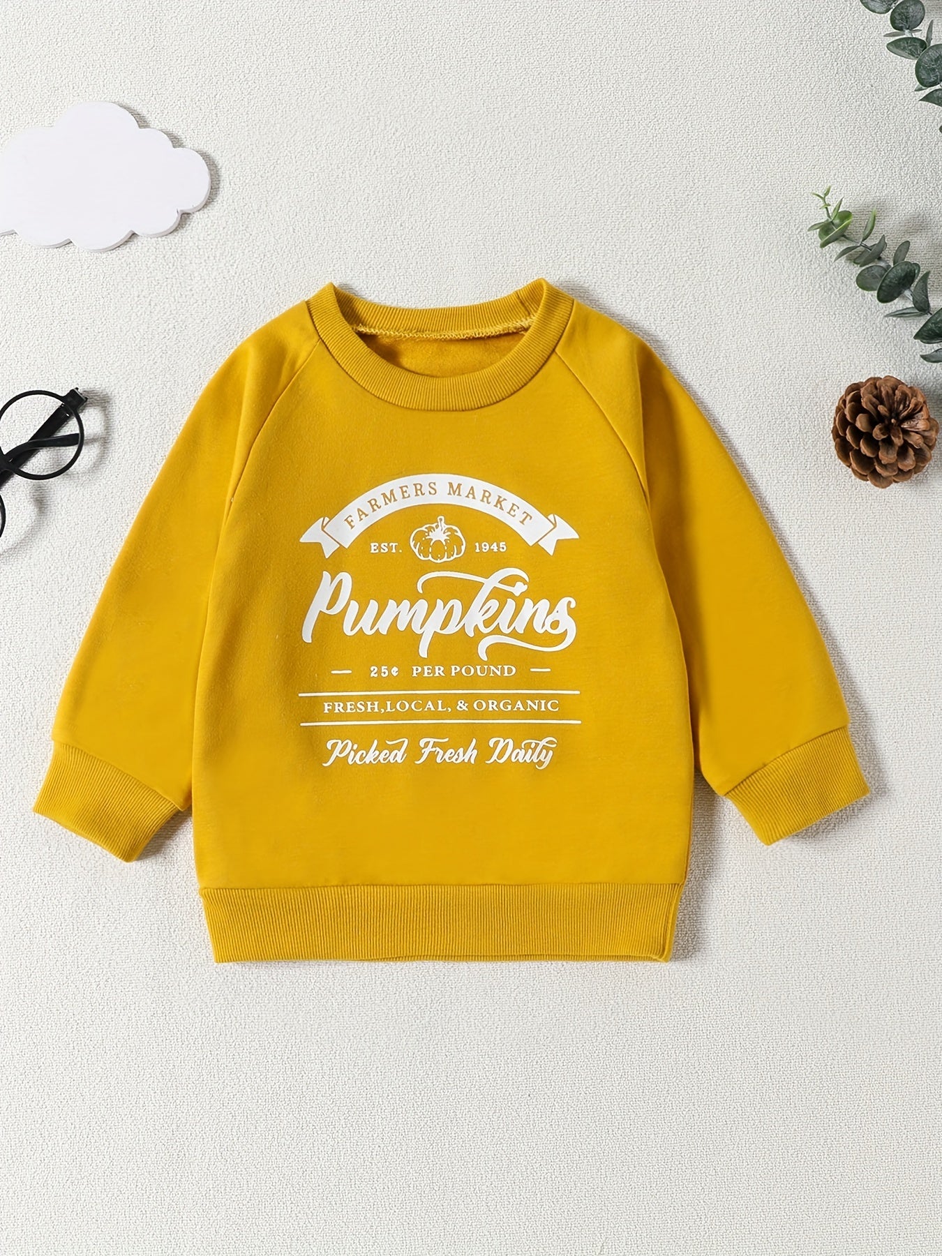 Baby Girls Letter Print Sweatshirt Halloween Pullover