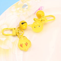 Mini Luminous Peace Chicken Key Chain Cartoon Animal Pendant Keyring