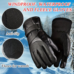 Men's Velvet Windproof Gloves Motorcycle Warm Gloves