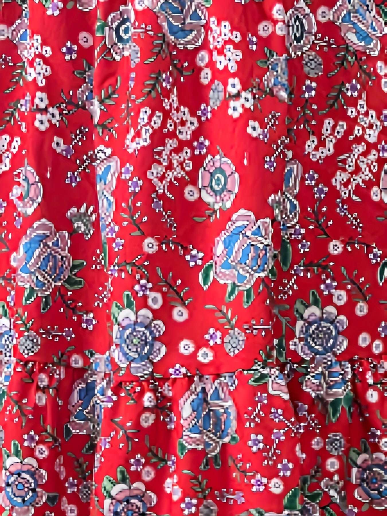 Boho Maxi Skirt, Floral Print, High Rise Smock
