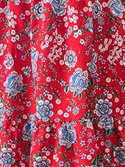Boho Maxi Skirt, Floral Print, High Rise Smock