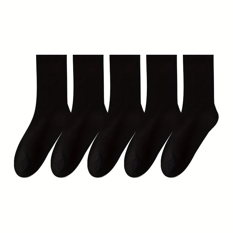 5 Pairs Solid Socks Women's Stockings & Hosiery